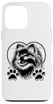 Coque pour iPhone 13 Pro Max Poméranien Cœur Poméraniens Pom Dog