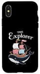 Coque pour iPhone X/XS Aventure nautique avec baleine et bateau pour un explorateur