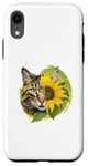 Coque pour iPhone XR Chat mignon jaune assis parfum tournesol papillon