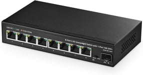 8 Port 2.5G Switch with 10G SFP+ Port, 8 x 2.5 Gigabit RJ-45 Base-T Ports, Unmanaged Multi-Gigabit Desktop Ethernet Switch