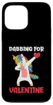 Coque pour iPhone 13 Pro Max Dabbing Unicorn Saint-Valentin Love