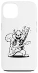 Coque pour iPhone 13 Squirrel jouant de la guitare rock and roll hommes femmes rock band