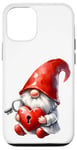 Coque pour iPhone 12/12 Pro Love Gnome And Red Heart Lock With Key For Valentines Day