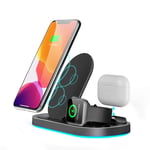 YoCenSe Wireless Charger 3 in 1 for Apple Watch and AirPods Pro Charging Dock Station, Nightstand Mode for iWatch Series SE/6/5/4/3/2/1, Fast Charging for iPhone 12/11/Pro Max/XR/Xs Max/X/8/8Plus