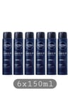 6x Nivea Men Deep Black Charcoal Anti-Perspirant Deodorant Spray 72H Protection