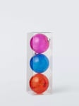 John Lewis Giant Shatterproof Translucent Baubles, Box of 3, Pink/Orange/Blue