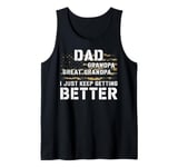 Dad Grandpa Great Grandpa American Flag USA Pride Fathers Tank Top