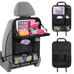 URAQT Organisateur Voiture Enfant,1PCS Rangement Organisateur Voiture Enfant,Organisateur Voiture avec Table Pliable,Support pour Tablette Transparent 6 poches,Rangement Auto Accessoire Interieur.