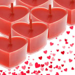 LOVE HEART TEALIGHT CANDLES 8Pc Red Romantic Valentines Day Table Set Unscented