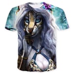 Animal Series Printed Short-sleeved 3d Sports Running T-shirt Men and Women Casual Round Neck-1,XXXL