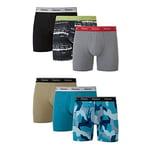 Hanes Men's Originals Boxer Briefs & Trunks, Stretch Cotton Moisture-Wicking Underwear, Modern Fit Low Rise, Multipacks, Regular Leg-Blue Camo/Khaki/Black-6 Pack, XXL (Pack of 6)