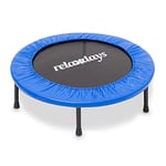 Relaxdays Trampoline pour usage intérieur & extérieur Sport fitness Entraînement charge maximale 100 kg 96 cm de diamètre, bleu