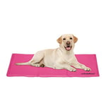 Relaxdays Self-Cooling Dog Mat, 60 x 100 cm, Wipeable, Gel Pad, Cooling for Animals, Pink