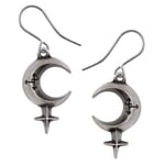 ALCHEMY LILITH EARRINGS She Devil Etched Sigil Crescent Moon Gothic + FREE POUCH