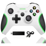 CarlyleMofan Manette sans fil pour Xbox One,avec adaptateur Bluetooth 2,4 G, compatible avec Xbox One-One S-One X-One Elite-Windows 10