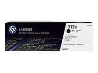 HP 312X - Pack de 2 - à rendement élevé - noir - originale - LaserJet - cartouche de toner (CF380X) - pour Color LaserJet Pro MFP M476dn, MFP M476dw, MFP M476nw