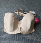 Curvy Kate Bra UK 28FF Luxe Strapless CK2601 Underwired Padded Multiway Biscotti