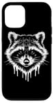 Coque pour iPhone 13 Dripping White Paint Raton Laveur Panda Des Ordures