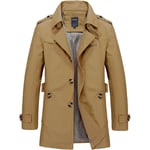 Mens Long Jacket Overcoat Trench Spring Coat Solid Tops Warm Formal Outwear