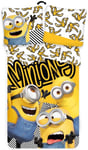 Minions sängkläder 140x200 cm - Minions figurbäddset - 2 i 1 design - Sängkläder i 100% bomull