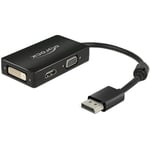 Delock Displayport til HDMI/VGA/DVI adapter kabel - Sort