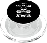 Only the Strong Survive Skull Gym PopSockets PopGrip pour MagSafe