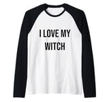 I Love My Witch Raglan Baseball Tee