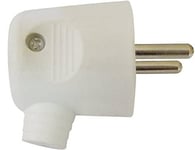 Electraline 523076 Fiche Male 2P+T 10/16A Blanc Sortie Latérale