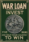 WA44 Vintage WWI British Five Shillings To Help Your Country Win - War Loan Invest Poster WW1 Re-Print - A1 (841 x 610mm) 33" x 24"