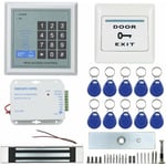 Kit de système de contrôle d'accès RFID, ouvre-porte en verre, serrure magnétique électronique, carte d'identité, alimentation