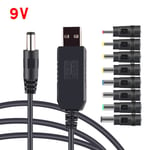 USB till DC 5V 9V 12V Adapter Omvandlarkabel USB till 8PCS DC-uttag för router Minifläkthögtalare WIFI Laddningsbankkontakt