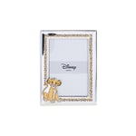 VALENTI & CO. – Disney Baby – Roi Lion Simba – Cadre photo en argent pour enfants, idée cadeau baptême, naissance ou anniversaire (9 x 13 cm)