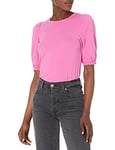 Amazon Essentials T-Shirt Ras Du Cou Coupe Classique à Manches Courtes Bouffantes Femme, Rose Vif, XS