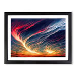 Flaming Cloudy Sky H1022 Framed Print for Living Room Bedroom Home Office Décor, Wall Art Picture Ready to Hang, Black A2 Frame (64 x 46 cm)