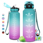 Grande Gourde 1.5L, Gourde Marqueur de Temps, Bouteille d'eau Sport Étanche, Bouteille Reutilisable, Gourde Sport avec Paille, Bouteille d'eau pour Sport, Adulte,Gym, Voyage, Camping, Randonnée