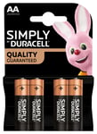 Duracell Plus AA alkaliske batterier 4-pk.