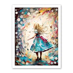 Artery8 Alice in Wonderland Clocks Down the Rabbit Hole Artwork Framed Wall Art Print 18X24 Inch