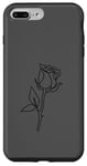 Coque pour iPhone 7 Plus/8 Plus Rose noire abstraite dessin minimaliste Line Art