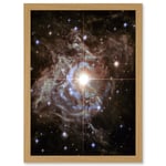 Hubble Space Telescope Image Cepheid Variable Super Star RS Puppis Light Echo Phenomenon Bright Flashes In Nebula Art Print Framed Poster Wall Decor