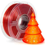 iSANMATE Transparent Glitter PLA Filament 1.75 mm, Filament PLA Transparent Glitter pour Imprimante 3D, Bobine de 1 kg de PLA Clair, Précision +/- 0.03 mm (PLA-Glitter-Red)