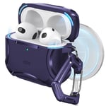 ESR Coque pour AirPods 4 (HaloLock), Compatible avec Les AirPods 4 Génération (2024), Compatible MagSafe, Protection Puissante Anti Chutes, Couvercle Magnétique, Série Cyber, Violet