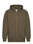 Reg Shield Full Zip Hoodie Tops Sweat-shirts & Hoodies Hoodies Khaki Green GANT