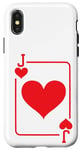 Coque pour iPhone X/XS Jeu de cartes Jack of Hearts - Costume d'Halloween - Rouge