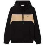 Sweat-shirt Lacoste  SWEATSHIRT À CAPUCHE COLOR-BLOCK  NOIR ET BEIGE