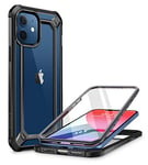 SUPCASE Coque iPhone 12 Mini 5G (2020) 5,4’’ [Unicorn Beetle EXO Pro] Coque Intégrale Transparente Protection 360 Hybride avec Pare-chocs Bumper et Protecteur d'écran (Noir)