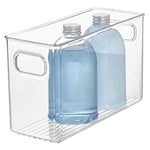 iDesign Linus boite stockage, rangement tiroir de taille moyenne en plastique avec poignées, transparent