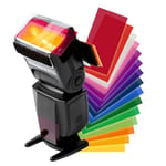 vhbw 12x Filtres de couleur compatible avec METZ Mecablitz 45, 52, 54, 58 flash, appareil photo - Kit avec fixation, plastique