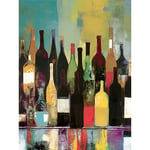 Artery8 Rose White and Red Glass Wine Bottles on Shelf Extra Large XL Wall Art Poster Print