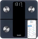 Smart Body Weight Scale, Digital Wireless BMI Analyzer, 13 Metrics, Black