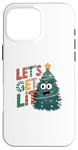 iPhone 16 Pro Max Let's Lit Funny Cute Green Christmas Tree Lights Case